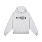 Glitch Hoodie, Light Grey + Black