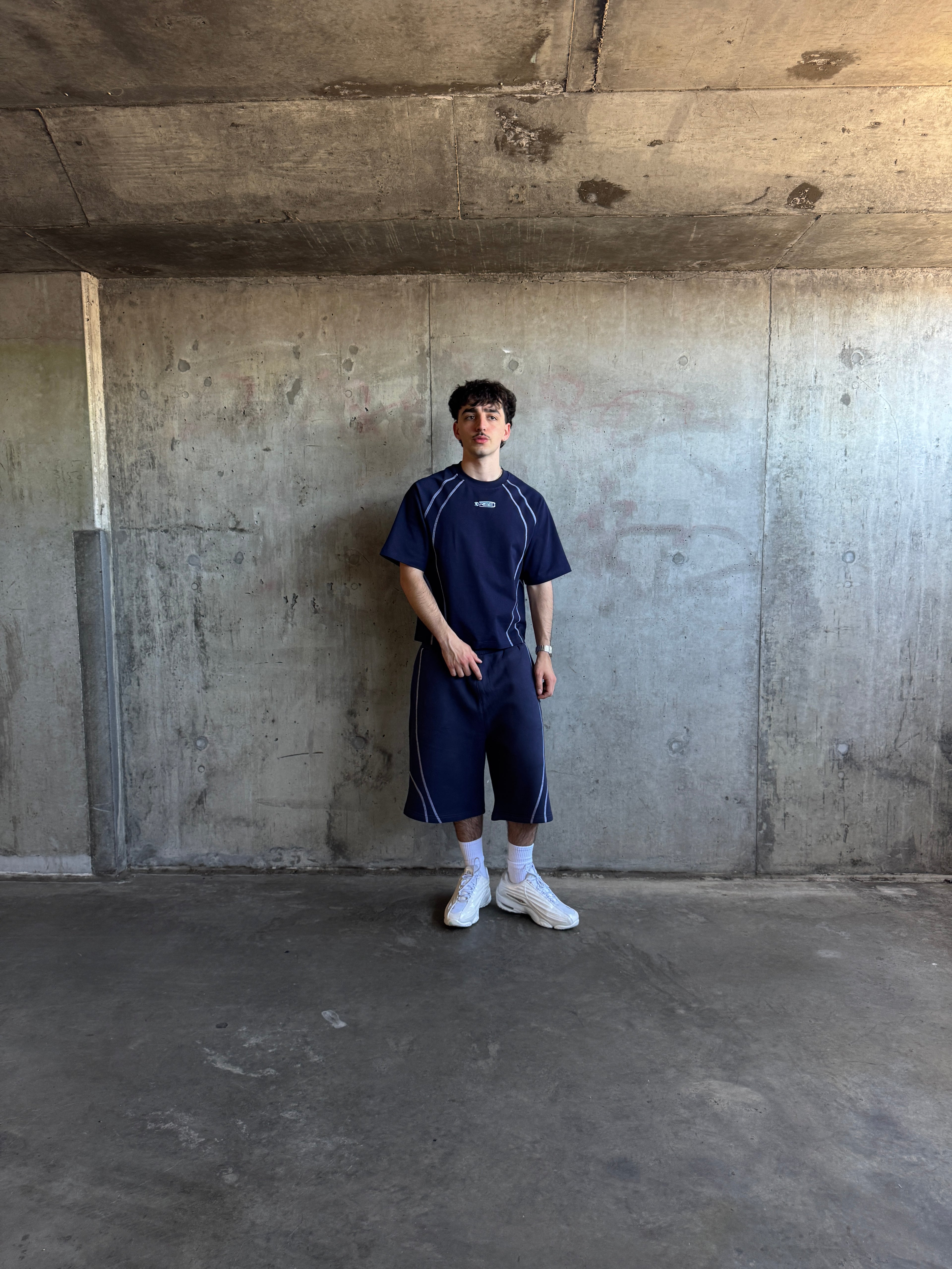 Contrast Shorts, Navy