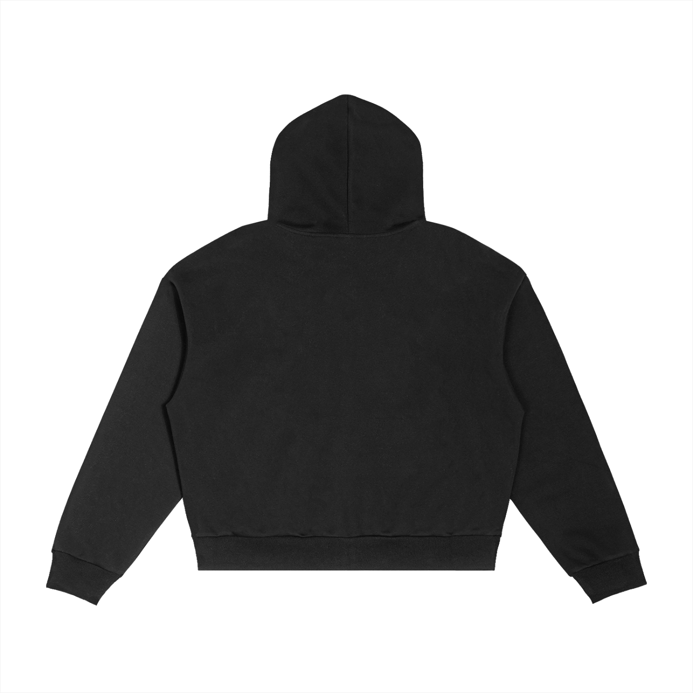 Plaid Boxy Zip Hoodie, Black