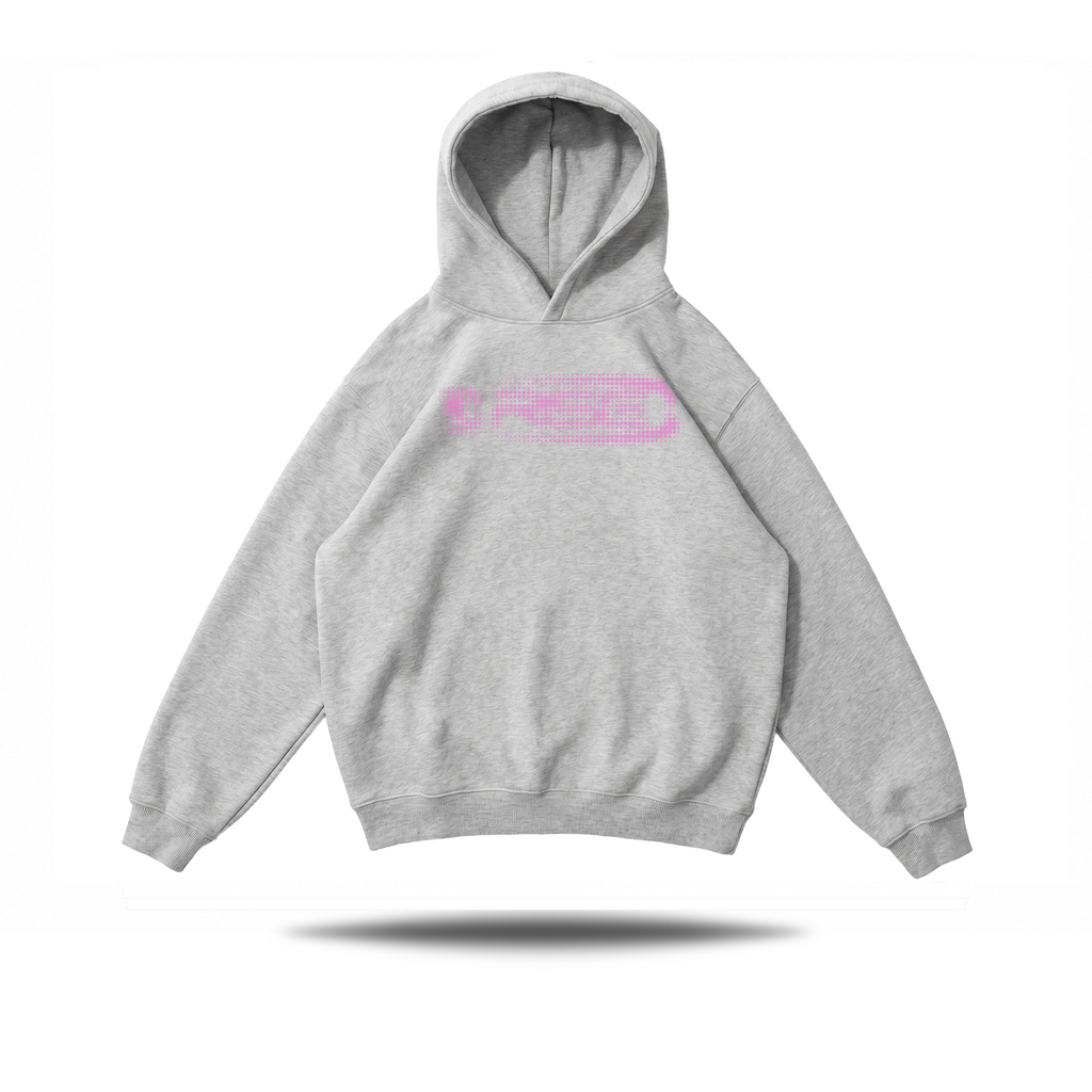 Glitch Grey Hood, Pink
