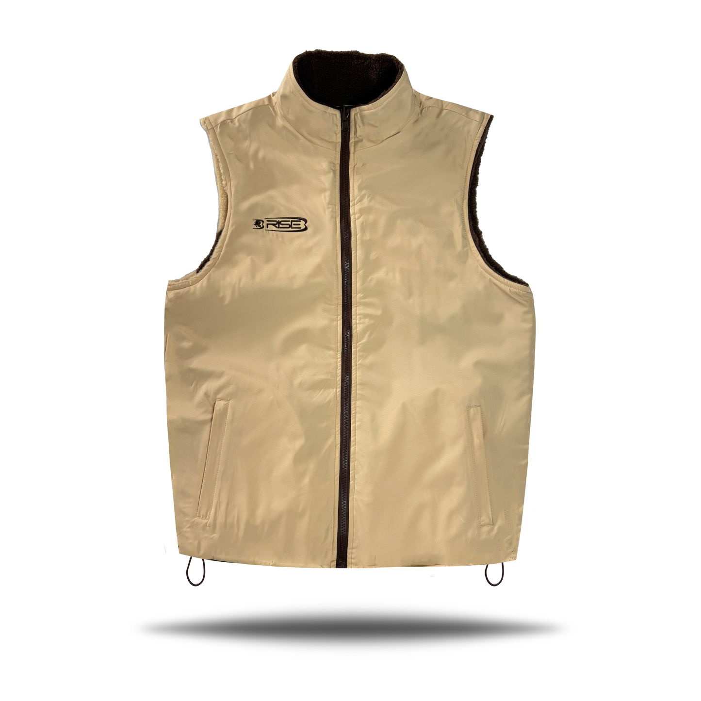 Reversible Vest, in brown and cream