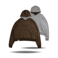Reversible Hoodie, Grey + Brown