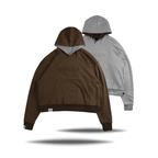Reversible Hoodie, Grey + Brown